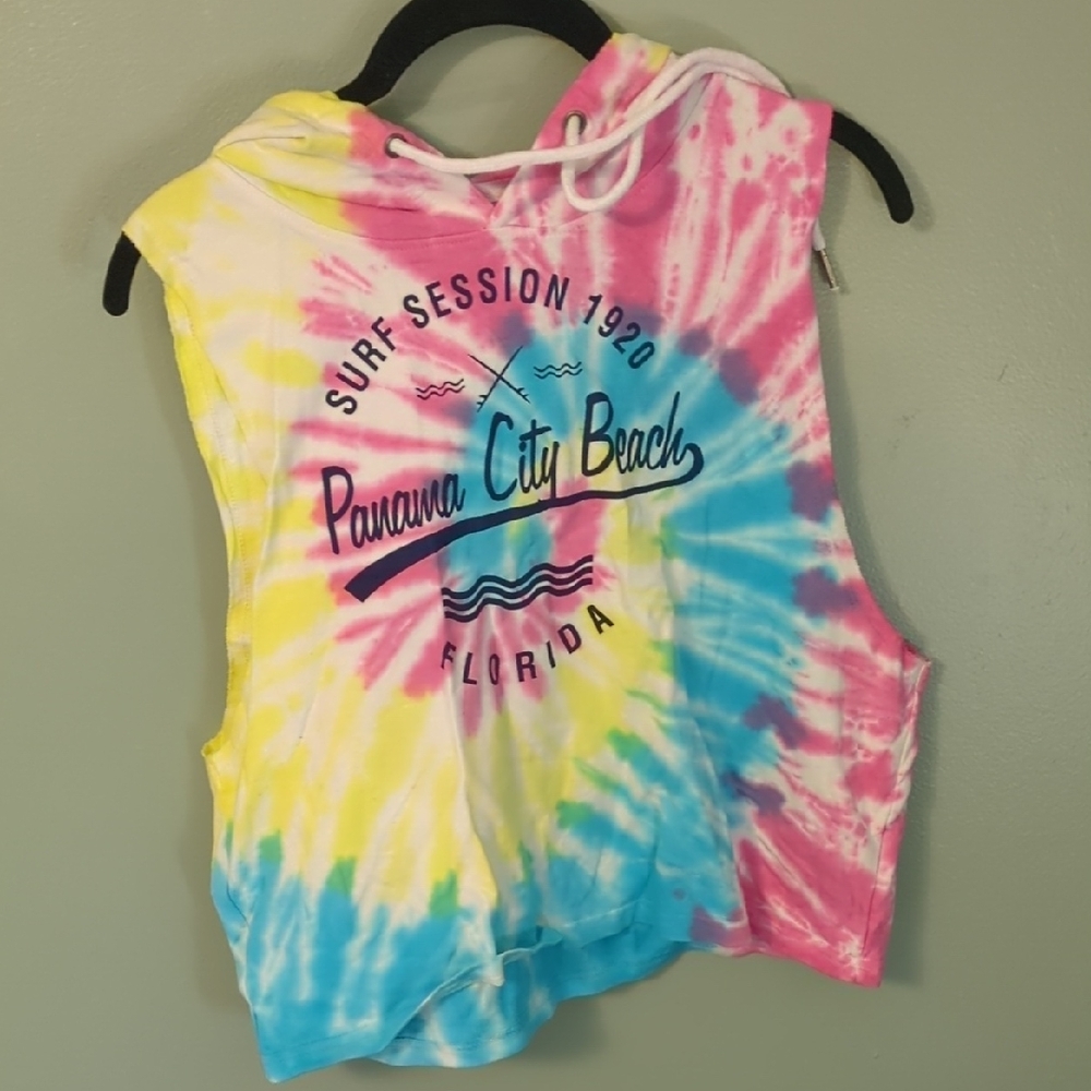 Tie-Dye Sleeveless Hoodie